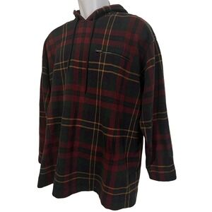Lauren Ralph Lauren Hoodie Mens Plaid Preppy Waffle Knit‎ Lined Hoodie Vintage M